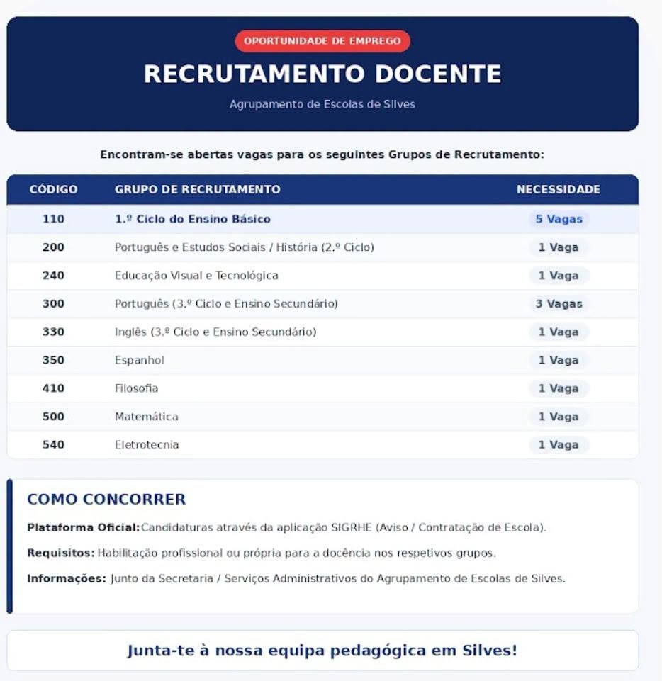 Mensagem à comunidade educativa